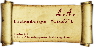 Liebenberger Acicét névjegykártya